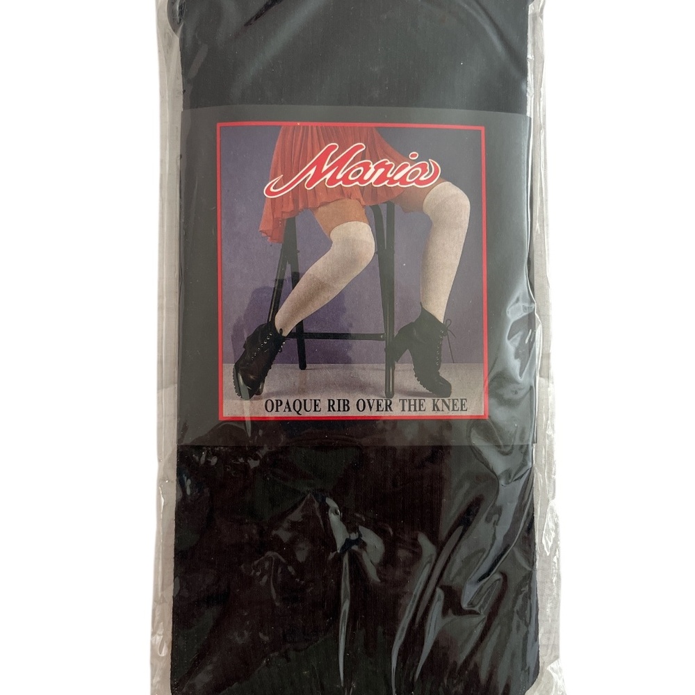 Maria Black Opaque Rib Over the Knee Socks